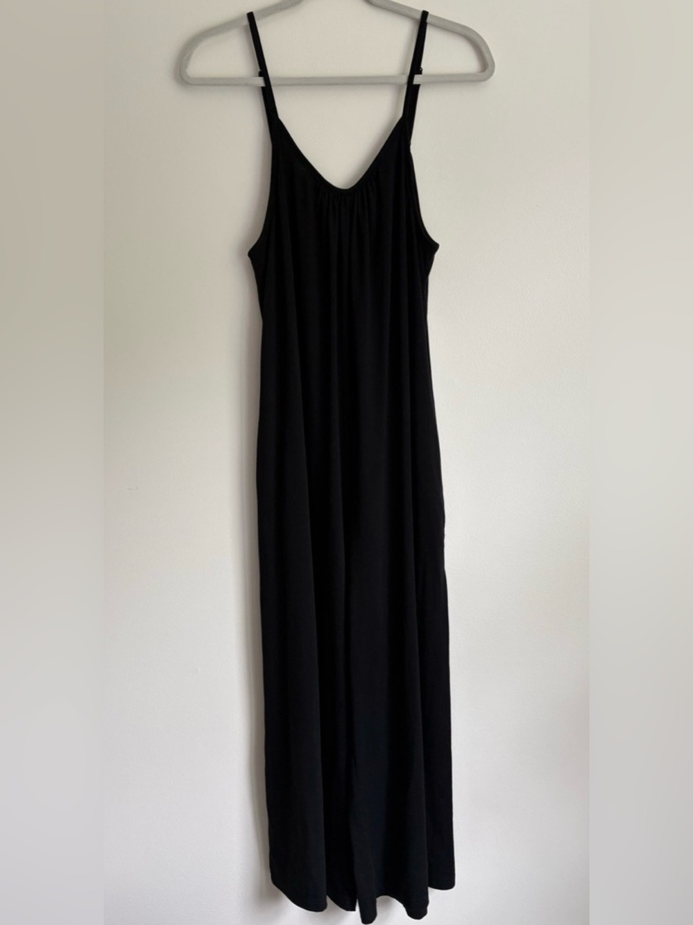 Ladies Black Maxi Jumpsuit with Adjustable Spaghetti Straps